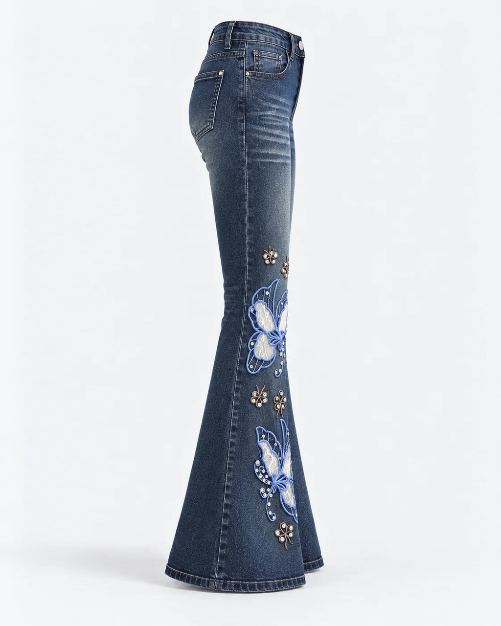 Azure Butterfly Flare Jeans
