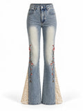 Rosebud Lace Flare Jeans