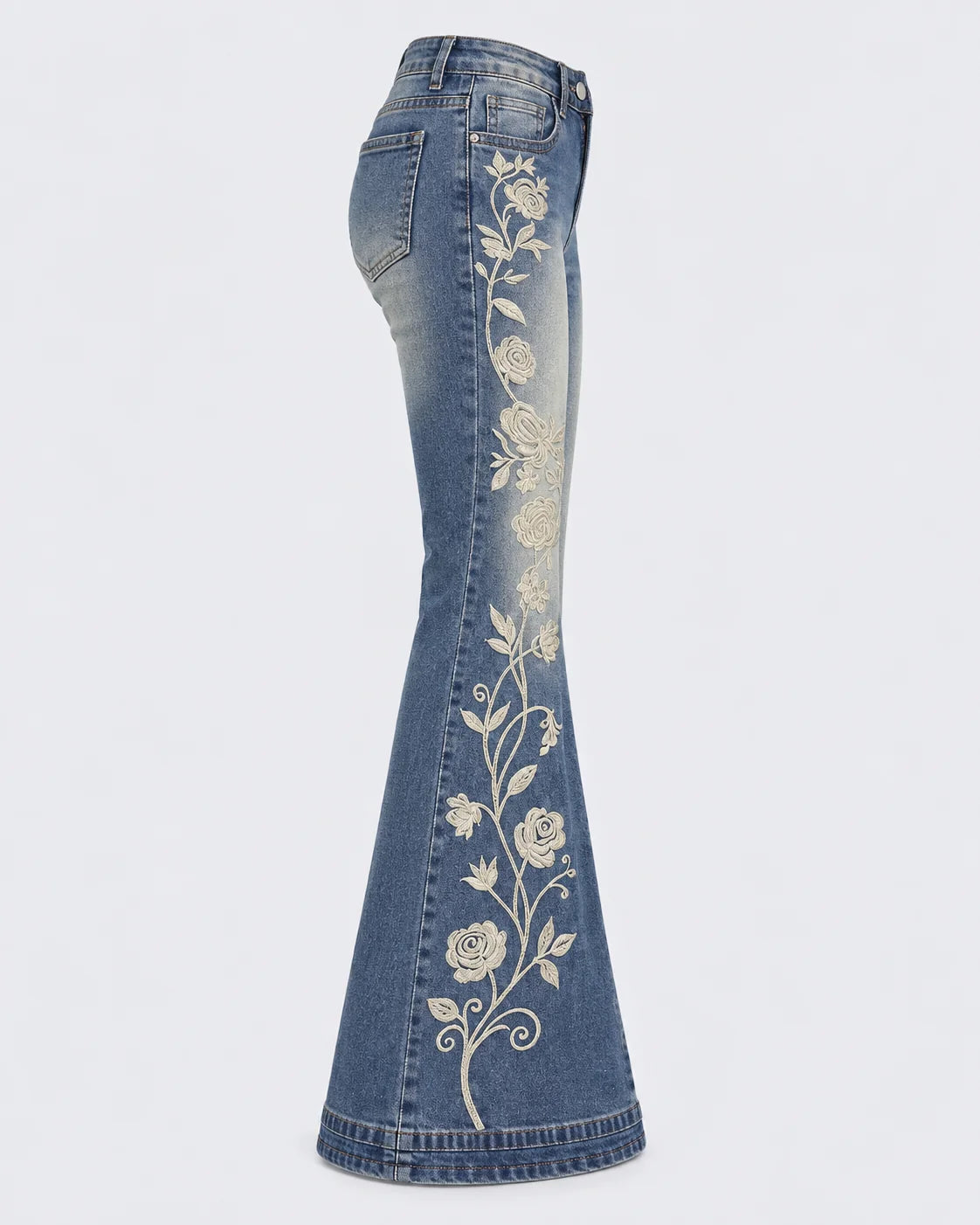 Wildflower Embroidered Flare Jeans