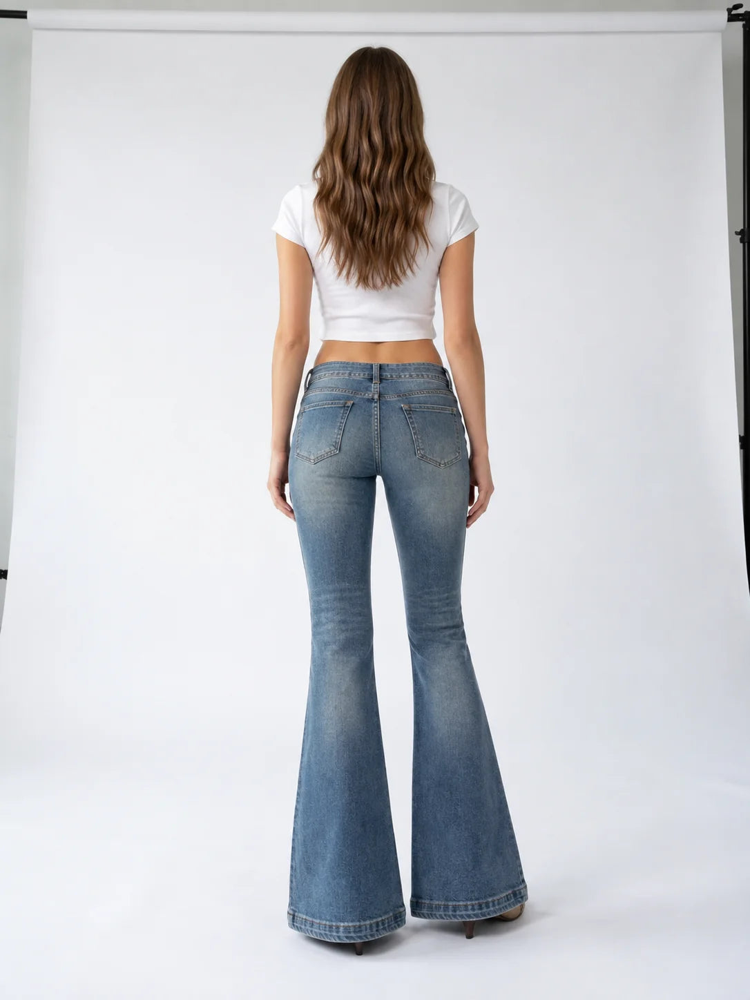 Wildflower Embroidered Flare Jeans