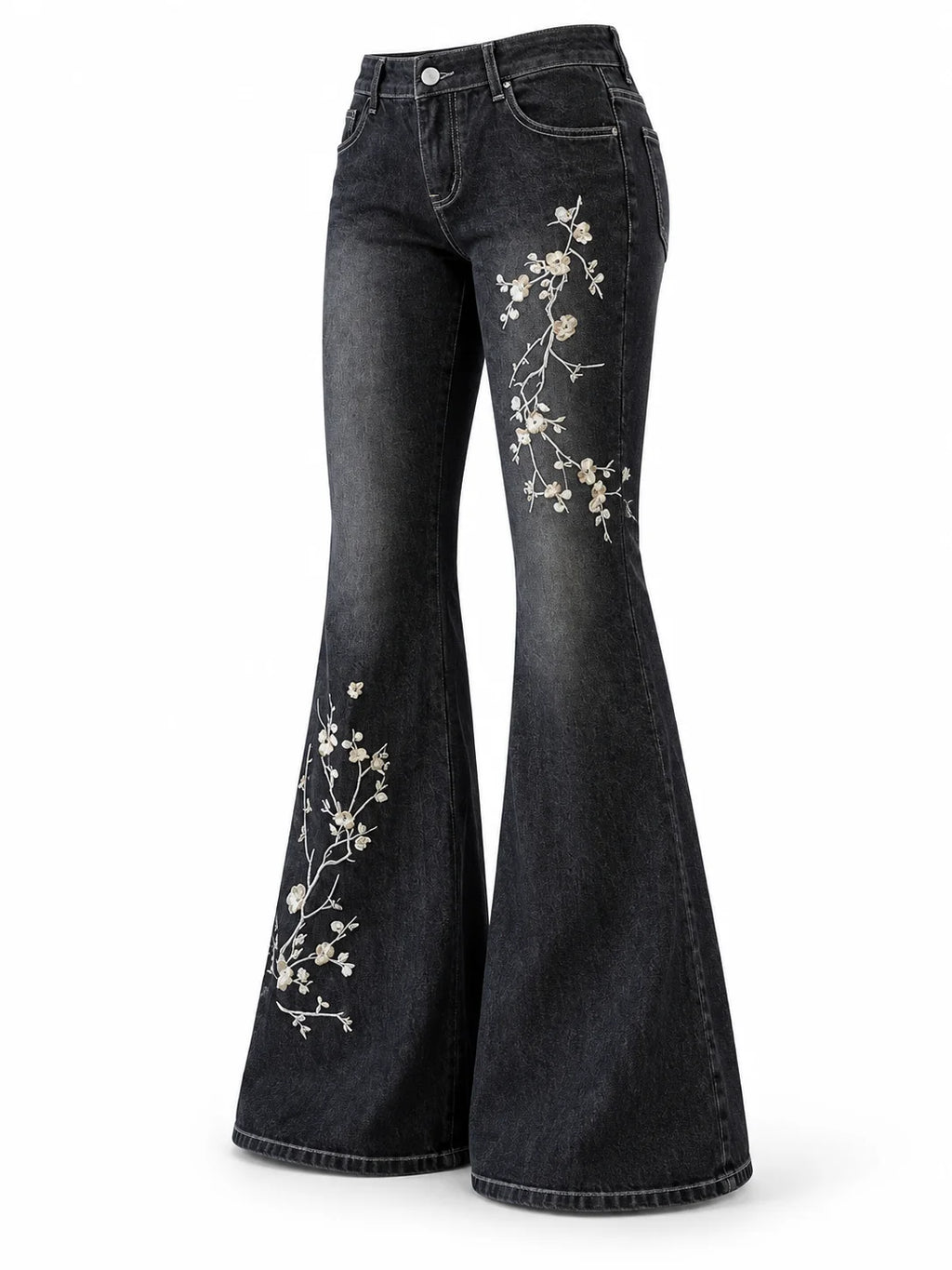 Onyx Blossom Flare Jeans