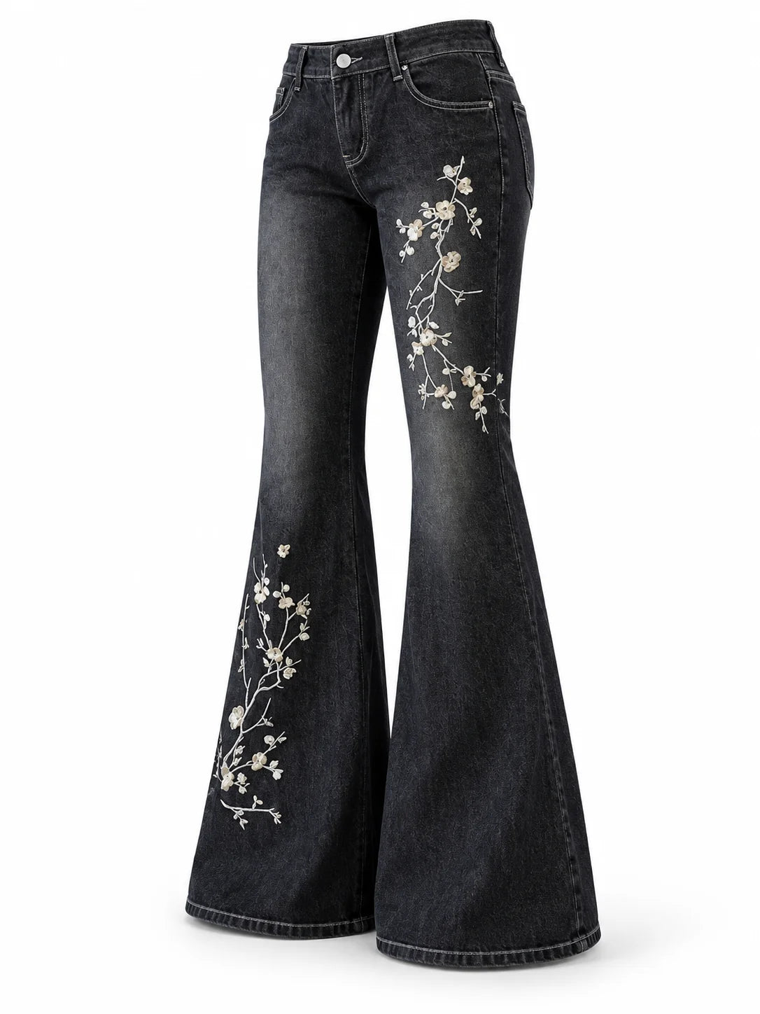 Onyx Blossom Flare Jeans