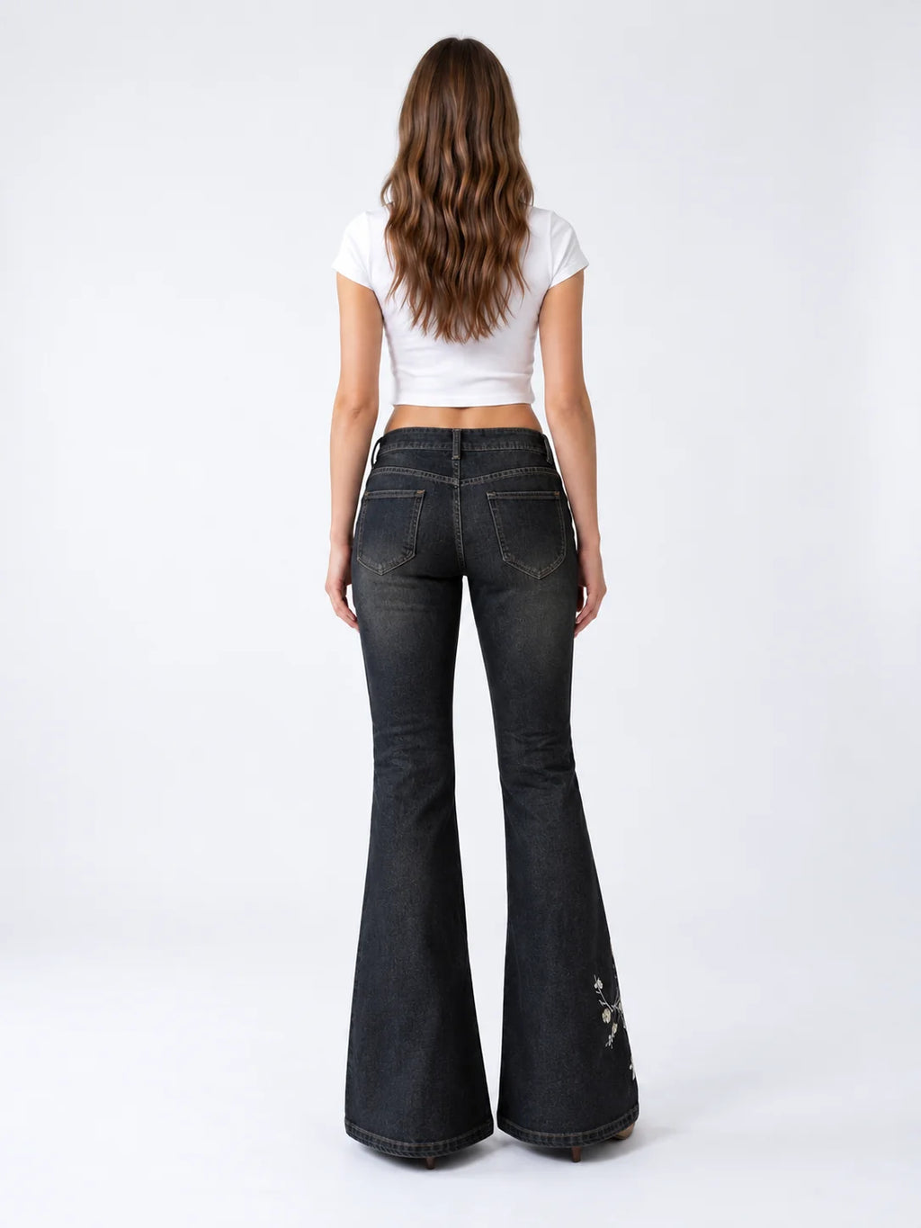 Onyx Blossom Flare Jeans
