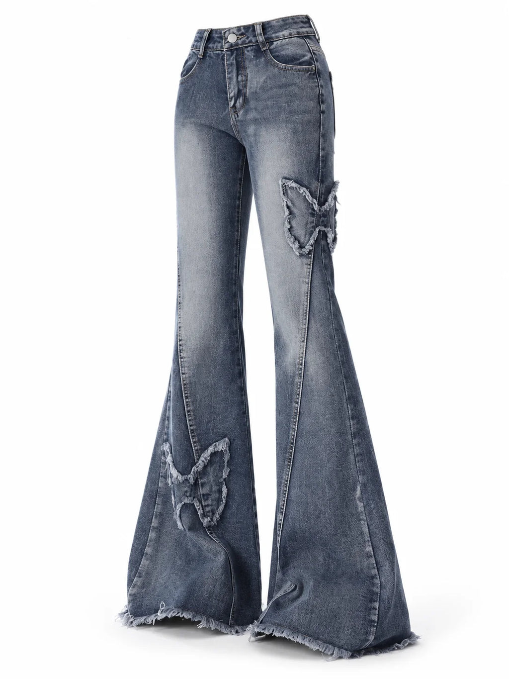 Butterfly Patch Flare Jeans