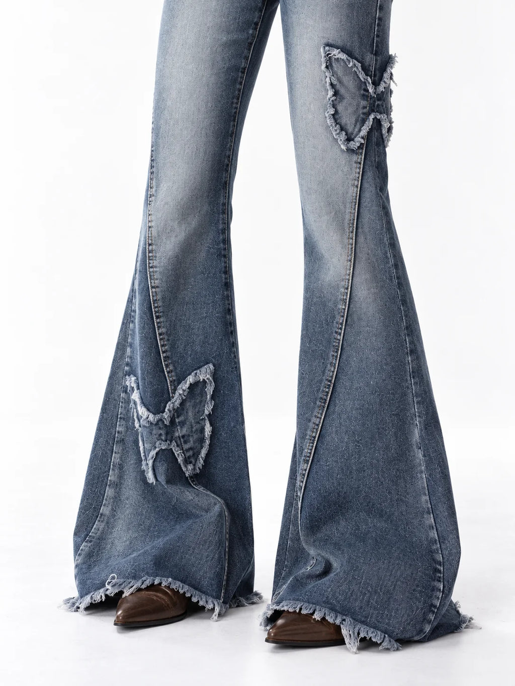Butterfly Patch Flare Jeans