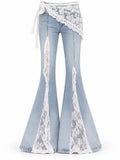 Lace Wrap Flare Jeans